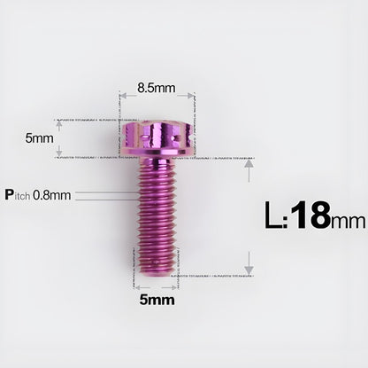 M5 X L6 8 12 30MM Titanium Bolts For Motorcycle