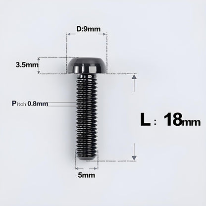 M5x8-34mm Titanium Disc Bolts Button Head Bolts for Water Bottle Cage