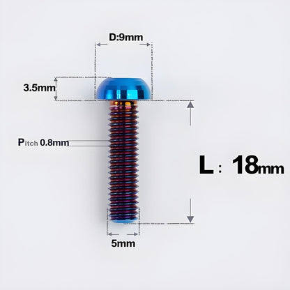 M5x8-34mm Titanium Disc Bolts Button Head Bolts for Water Bottle Cage