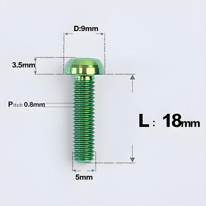 M5x8-34mm Titanium Disc Bolts Button Head Bolts for Water Bottle Cage