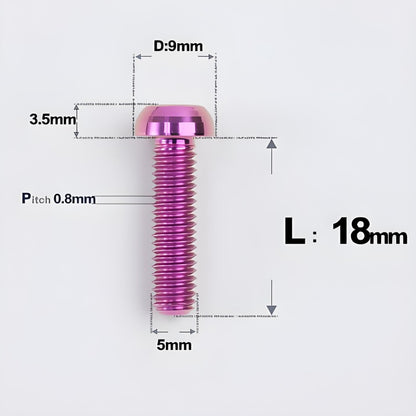M5x8-34mm Titanium Disc Bolts Button Head Bolts for Water Bottle Cage