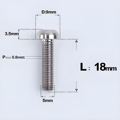 M5x8-34mm Titanium Disc Bolts Button Head Bolts for Water Bottle Cage
