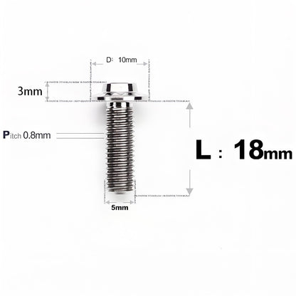 M5x6-30mm Titanium Bolts for E-bike & Motorcycle - D10mm