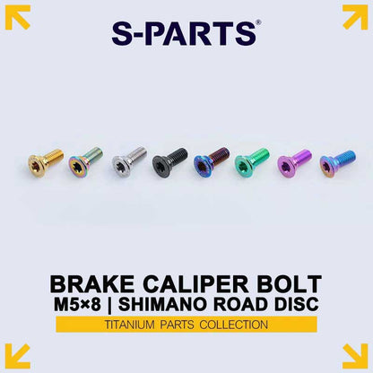 Grade 5 Titanium Flat Mount Brake Caliper Fixing Bolt M5×8mm for Shimano Dura-Ace R9270 / Ultegra R8170 / 105 R7170 Road Disc Brakes