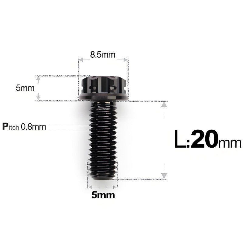 M5 X L6 8 12 30MM Titanium Bolts For Motorcycle