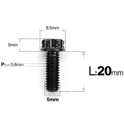 M5 X L6 8 12 30MM Titanium Bolts For Motorcycle