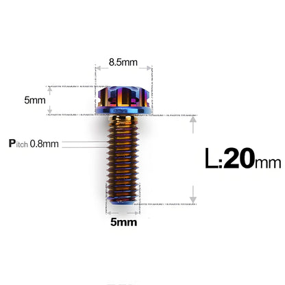 M5 X L6 8 12 30MM Titanium Bolts For Motorcycle