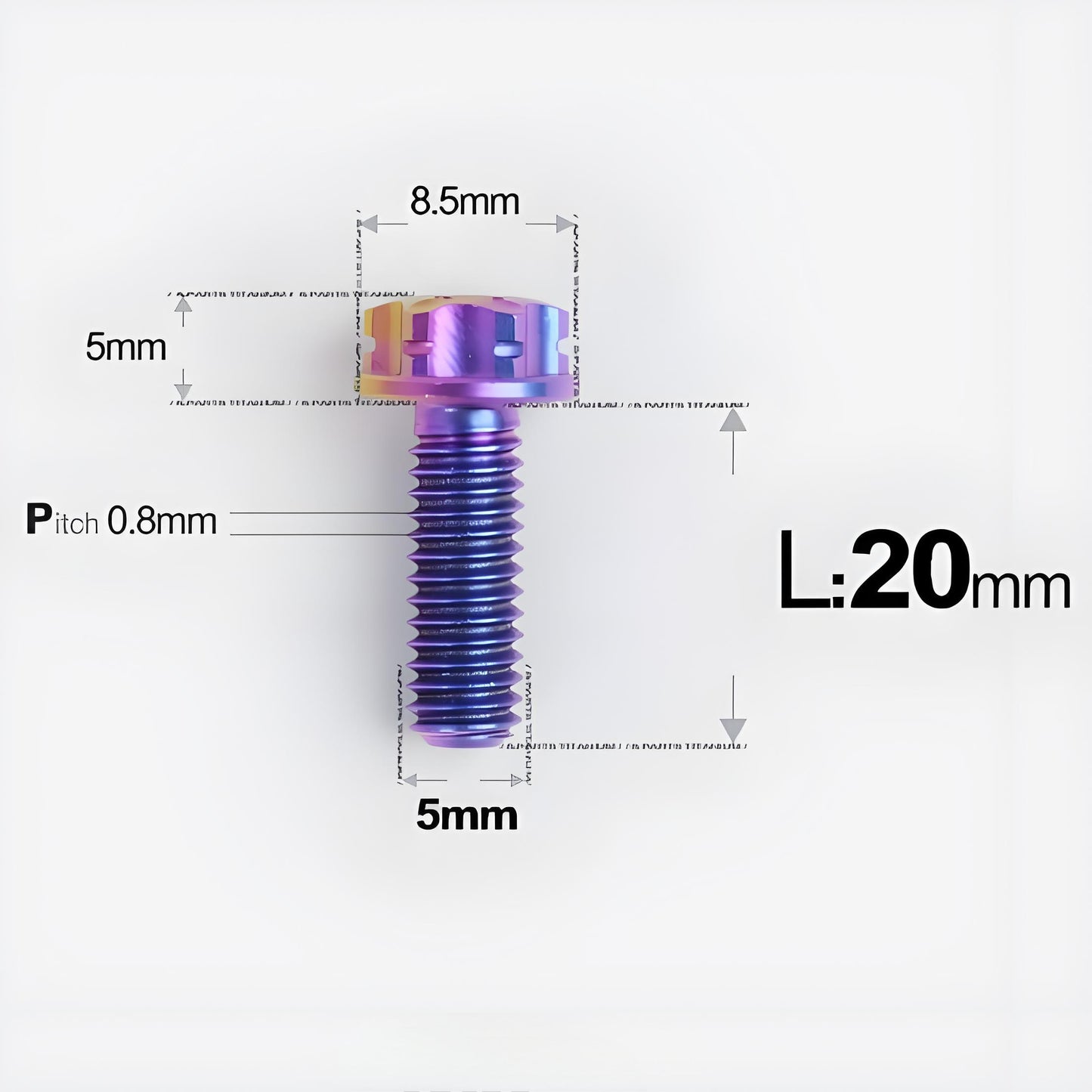 M5 X L6 8 12 30MM Titanium Bolts For Motorcycle