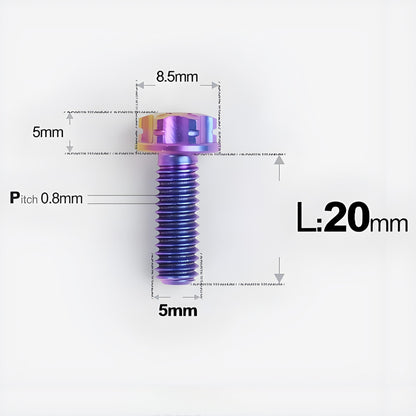 M5 X L6 8 12 30MM Titanium Bolts For Motorcycle
