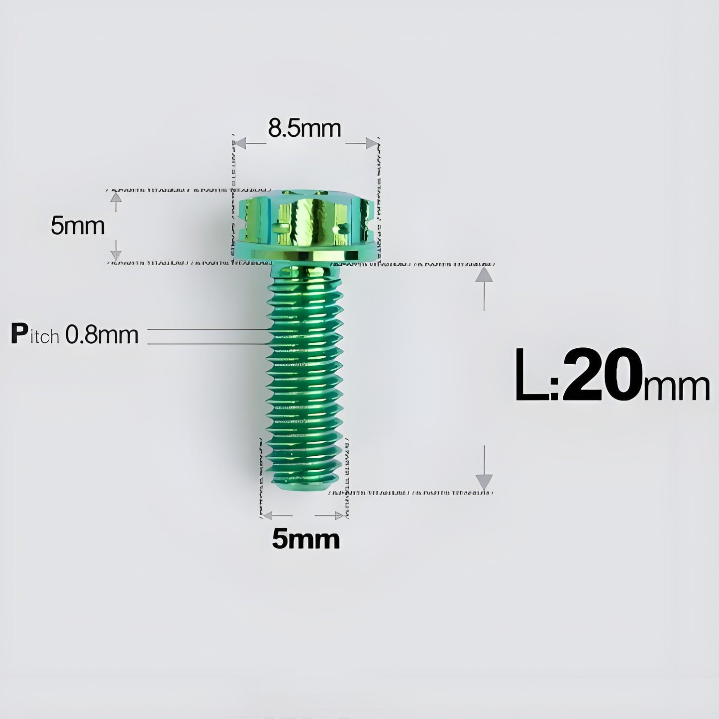 M5 X L6 8 12 30MM Titanium Bolts For Motorcycle