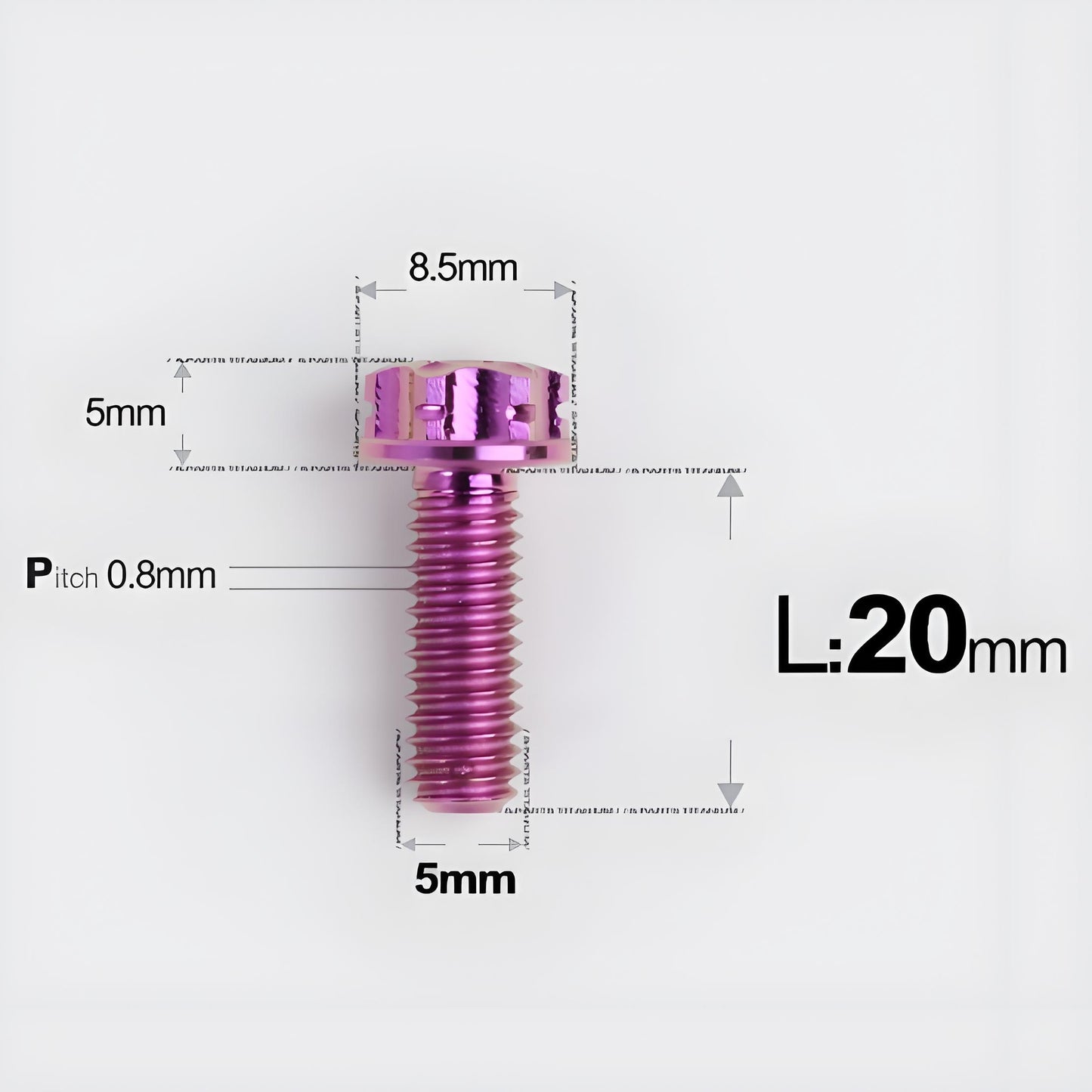 M5 X L6 8 12 30MM Titanium Bolts For Motorcycle
