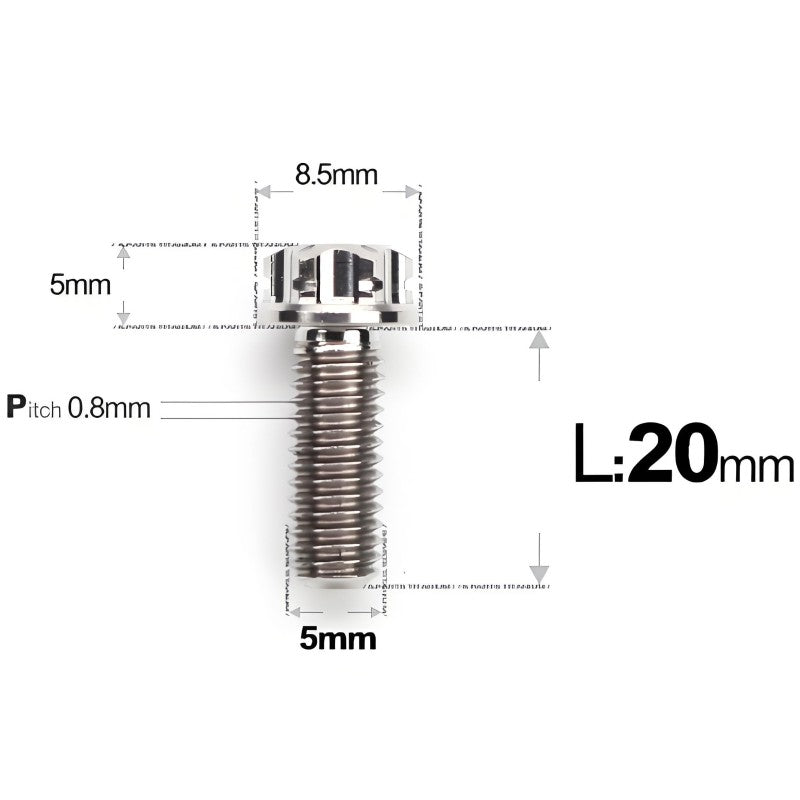 M5 X L6 8 12 30MM Titanium Bolts For Motorcycle