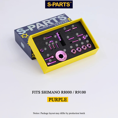 20PCS Titanium Bolt Kit for Shimano Ultegra R8000 & Dura-Ace R9100 - Derailleur & Crank Upgrade