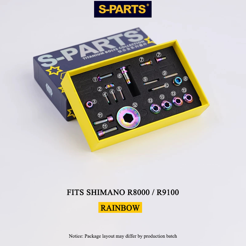 20PCS Titanium Bolt Kit for Shimano Ultegra R8000 & Dura-Ace R9100 - Derailleur & Crank Upgrade