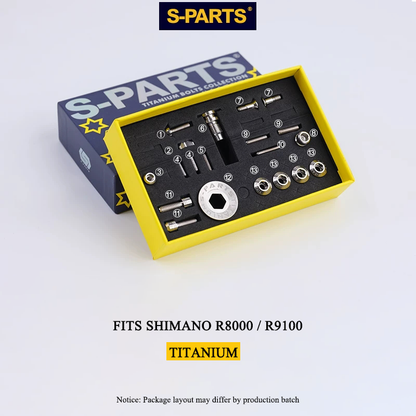 20PCS Titanium Bolt Kit for Shimano Ultegra R8000 & Dura-Ace R9100 - Derailleur & Crank Upgrade