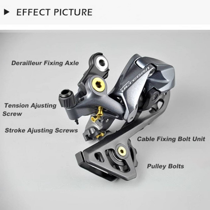 20PCS Titanium Bolt Kit for Shimano Ultegra R8000 & Dura-Ace R9100 - Derailleur & Crank Upgrade