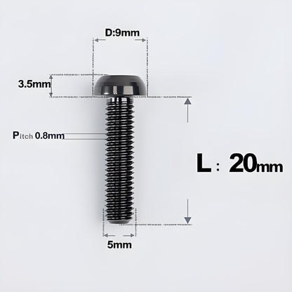 M5x8-34mm Titanium Disc Bolts Button Head Bolts for Water Bottle Cage
