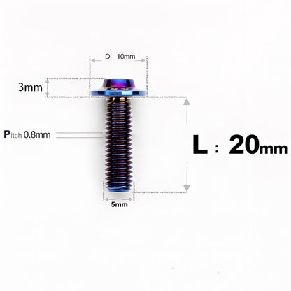 M5x6-30mm Titanium Bolts for E-bike & Motorcycle - D10mm