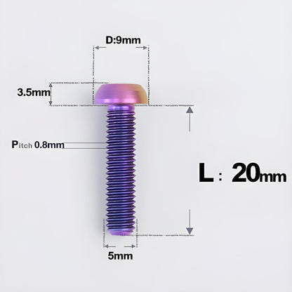 M5x8-34mm Titanium Disc Bolts Button Head Bolts for Water Bottle Cage