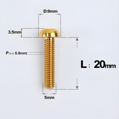 M5x8-34mm Titanium Disc Bolts Button Head Bolts for Water Bottle Cage