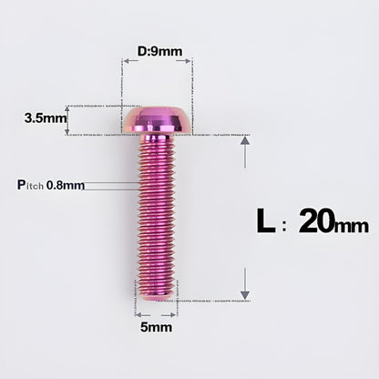 M5x8-34mm Titanium Disc Bolts Button Head Bolts for Water Bottle Cage