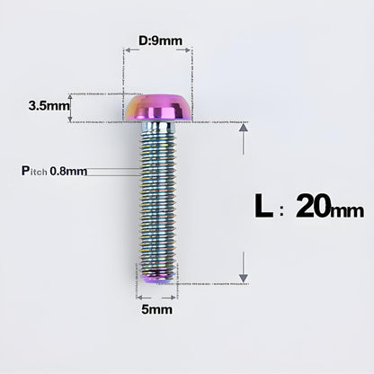 M5x8-34mm Titanium Disc Bolts Button Head Bolts for Water Bottle Cage
