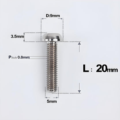 M5x8-34mm Titanium Disc Bolts Button Head Bolts for Water Bottle Cage