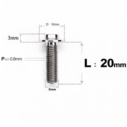 M5x6-30mm Titanium Bolts for E-bike & Motorcycle - D10mm