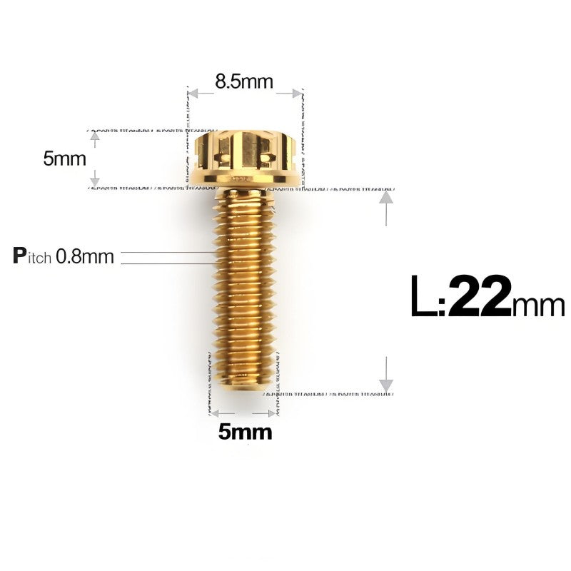 M5 X L6 8 12 30MM Titanium Bolts For Motorcycle