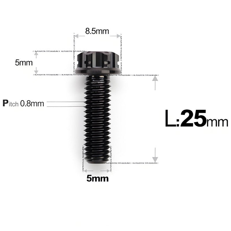 M5 X L6 8 12 30MM Titanium Bolts For Motorcycle