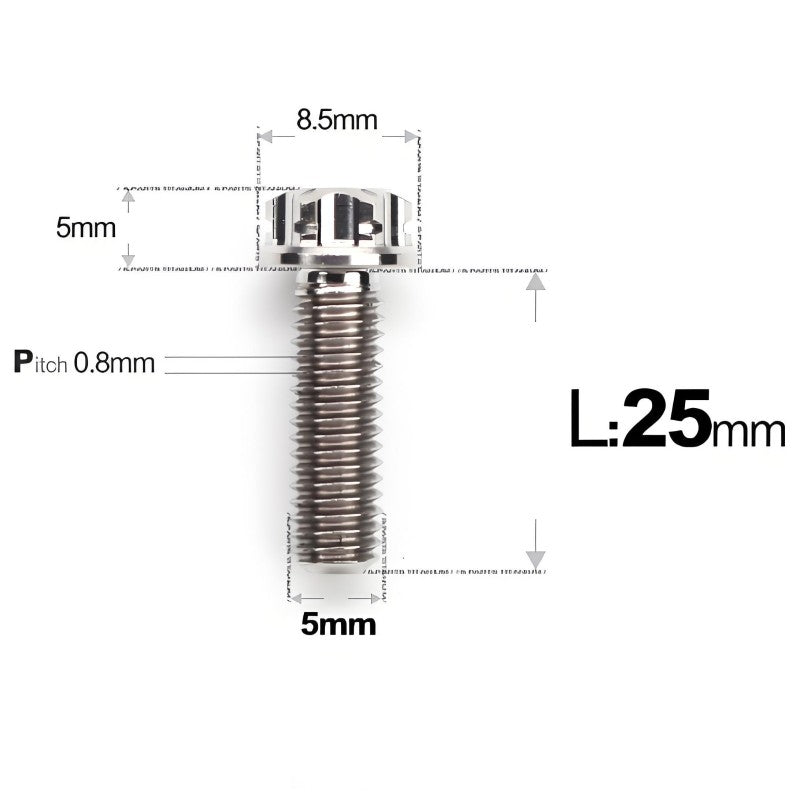 M5 X L6 8 12 30MM Titanium Bolts For Motorcycle