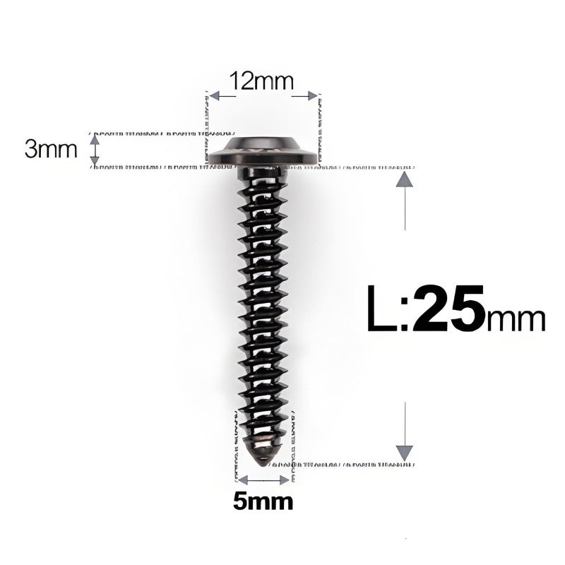 M5x12-25mm Titanium Screws For Electric Scooter & Motorcycle Body Panels-HD12