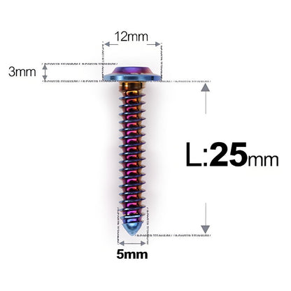 M5x12-25mm Titanium Screws For Electric Scooter & Motorcycle Body Panels-HD12