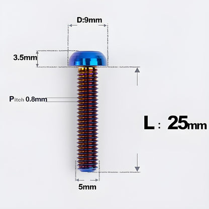 M5x8-34mm Titanium Disc Bolts Button Head Bolts for Water Bottle Cage