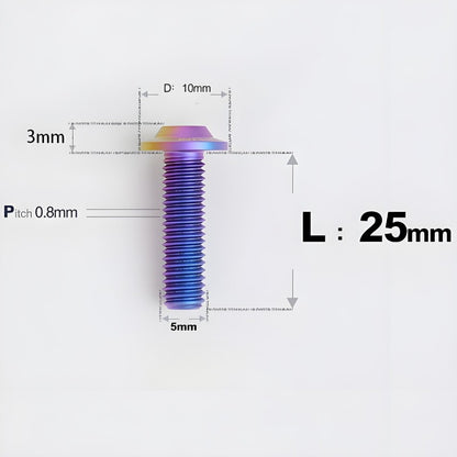 M5x6-30mm Titanium Bolts for E-bike & Motorcycle - D10mm