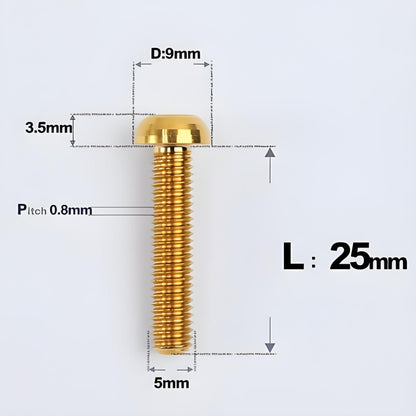 M5x8-34mm Titanium Disc Bolts Button Head Bolts for Water Bottle Cage