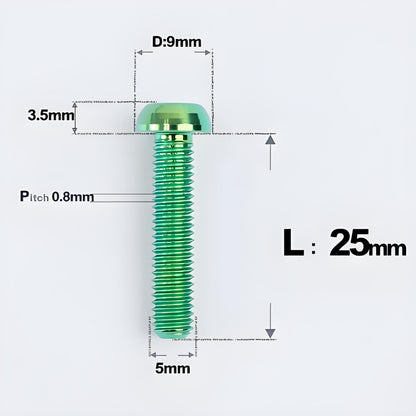 M5x8-34mm Titanium Disc Bolts Button Head Bolts for Water Bottle Cage
