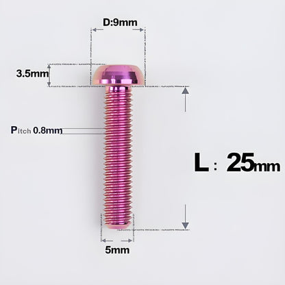 M5x8-34mm Titanium Disc Bolts Button Head Bolts for Water Bottle Cage