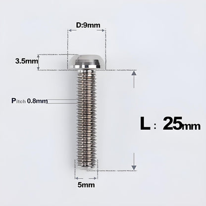 M5x8-34mm Titanium Disc Bolts Button Head Bolts for Water Bottle Cage