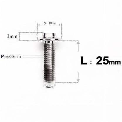 M5x6-30mm Titanium Bolts for E-bike & Motorcycle - D10mm