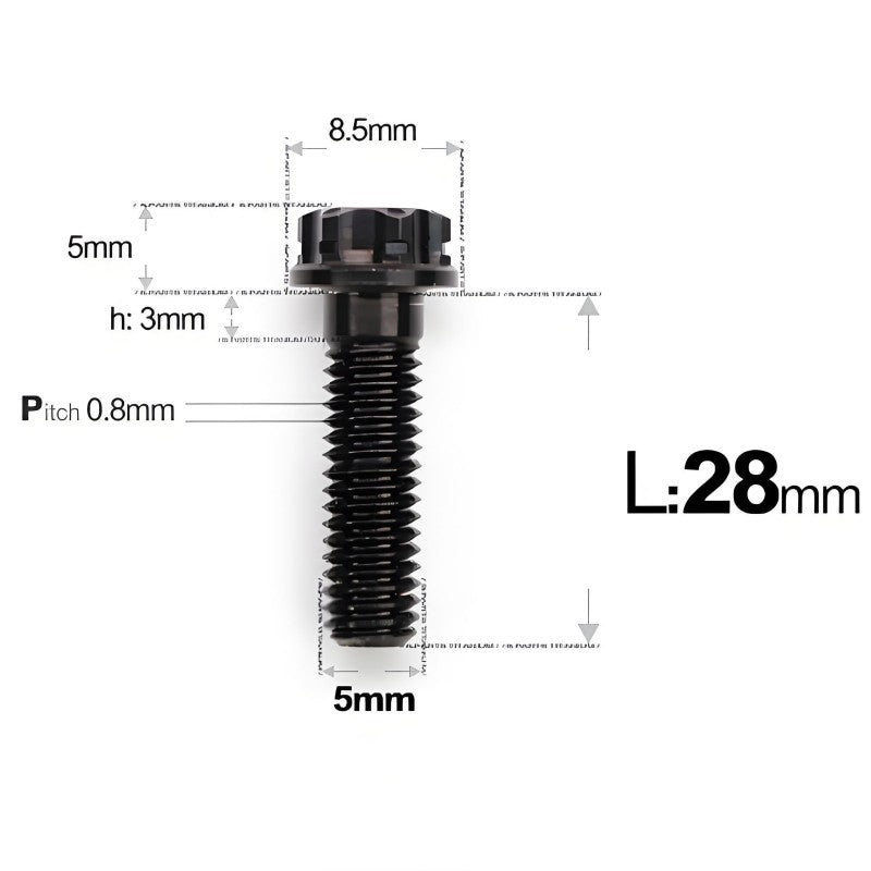 M5 X L6 8 12 30MM Titanium Bolts For Motorcycle