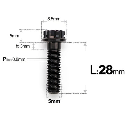 M5 X L6 8 12 30MM Titanium Bolts For Motorcycle