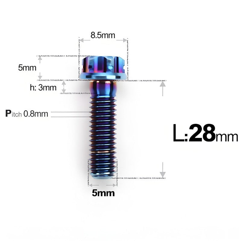 M5 X L6 8 12 30MM Titanium Bolts For Motorcycle