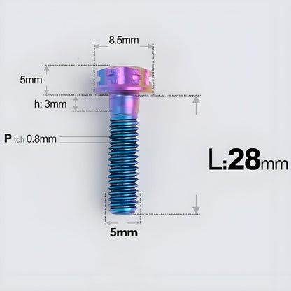 M5 X L6 8 12 30MM Titanium Bolts For Motorcycle