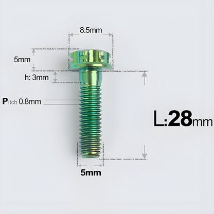 M5 X L6 8 12 30MM Titanium Bolts For Motorcycle