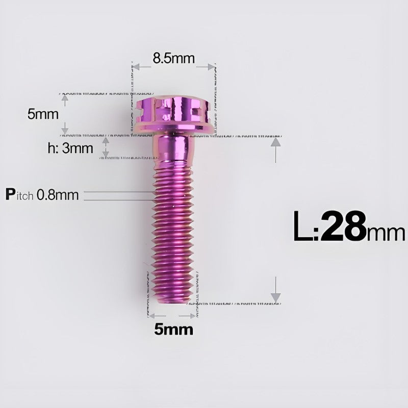 M5 X L6 8 12 30MM Titanium Bolts For Motorcycle