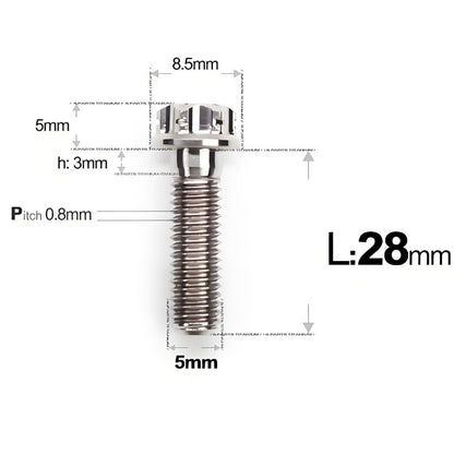 M5 X L6 8 12 30MM Titanium Bolts For Motorcycle