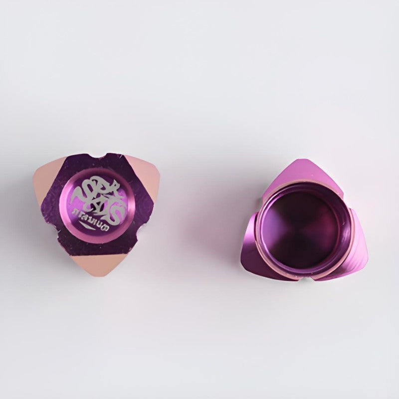 2 PCS Titanium Rotor-Style Schrader Valve Caps For Cars, Motorcycles, Bikes and E-Bikes