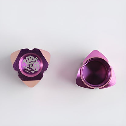 2 PCS Titanium Rotor-Style Schrader Valve Caps For Cars, Motorcycles, Bikes and E-Bikes