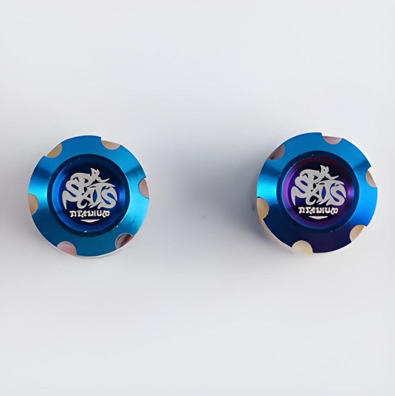2 PCS Titanium "Star Trek" Schrader Valve Caps – Fits Motorcycles, Bicycle and E-Scooters